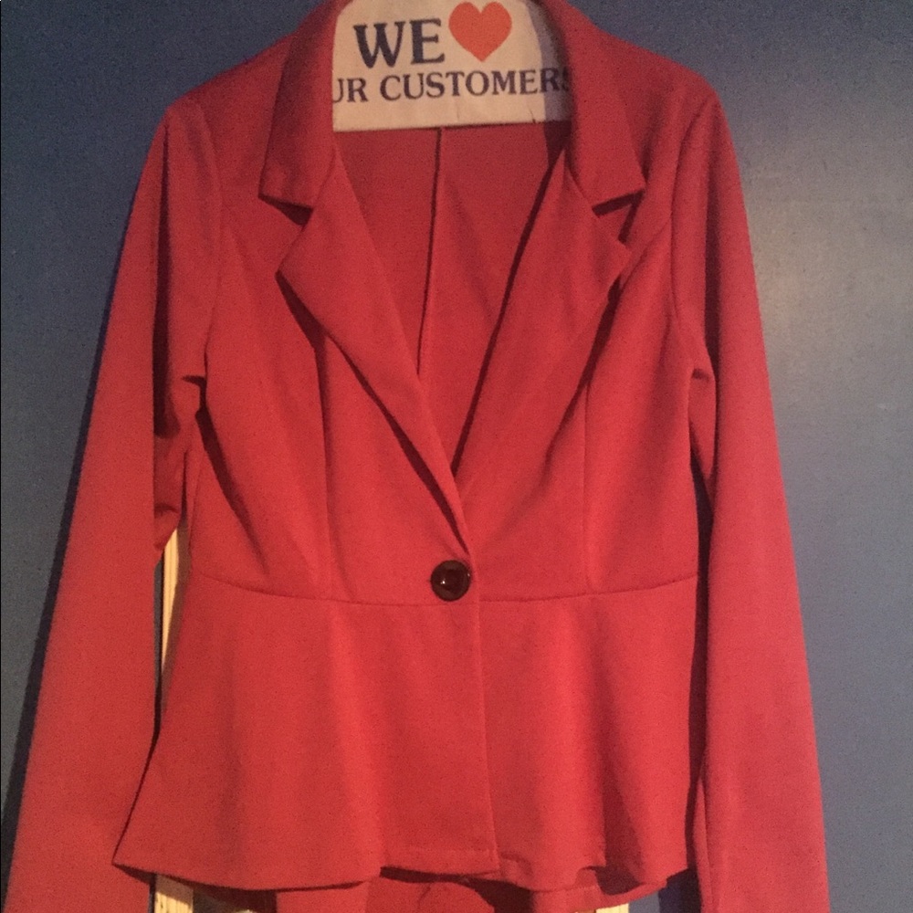 Pink Casual Blazer